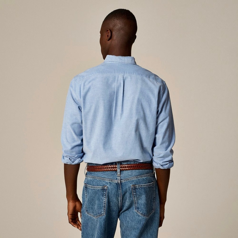 NWT!! J. CREW Broken-In Organic Cotton Oxford Shirt Buttondown Raincoat Blue XS - Picture 7 of 16